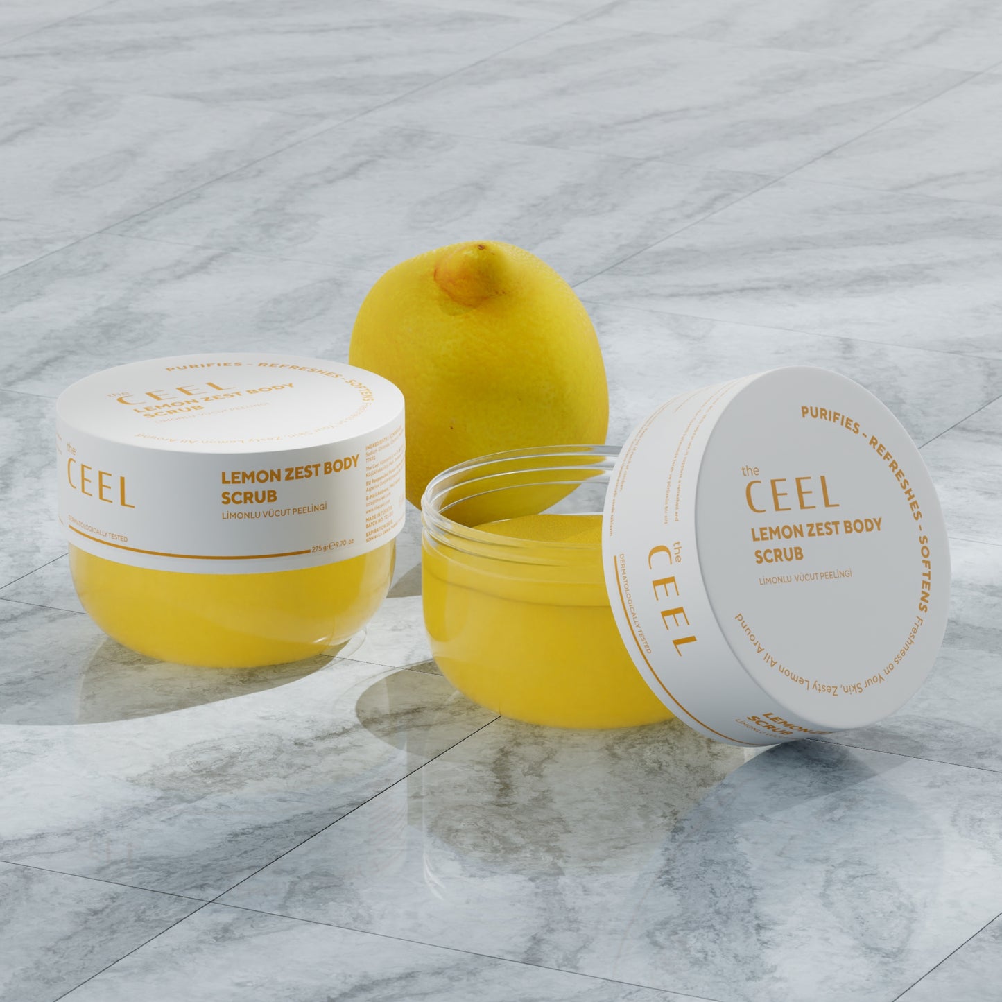 ОСВЕЖАВАЩ И ПОДХРАНВАЩ СКРАБ за копринено мека кожа с масло от лимонова кора и Глицерин - 275g