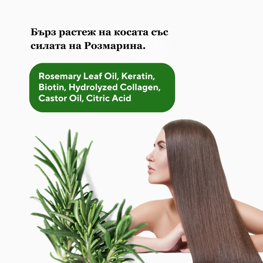 ПОДХРАНВАЩ ШАМПОАН с Розмарин, Кератин, Биотин и Екстракт от Колаген - 250ml