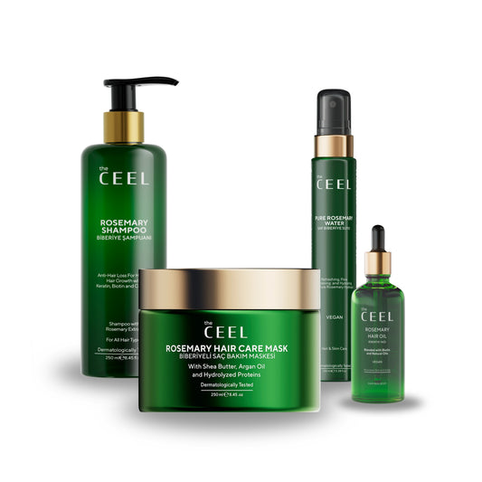 РОЗМАРИНОВ СЕТ ЗА ГРИЖА - ШАМПОАН, МАСКА ЗА КОСА, ОЛИО И ФЛОРАЛНА ВОДА