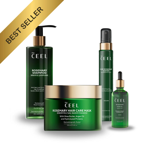 РОЗМАРИНОВ СЕТ ЗА ГРИЖА - ШАМПОАН, МАСКА ЗА КОСА, ОЛИО И ФЛОРАЛНА ВОДА